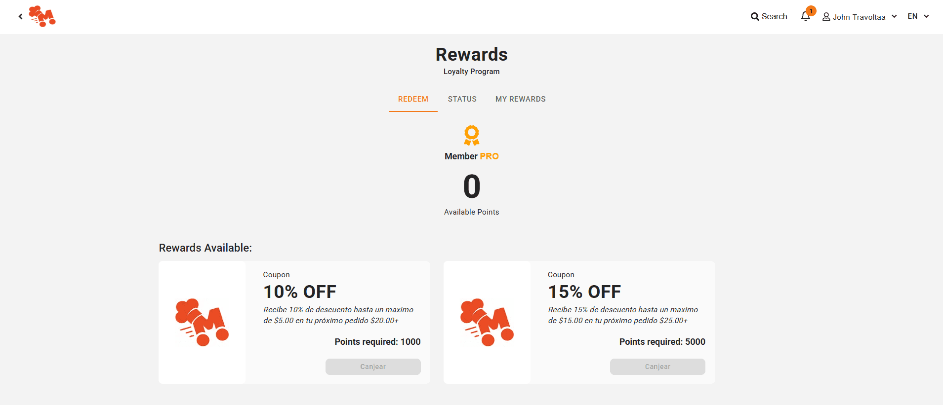 Rewards Page